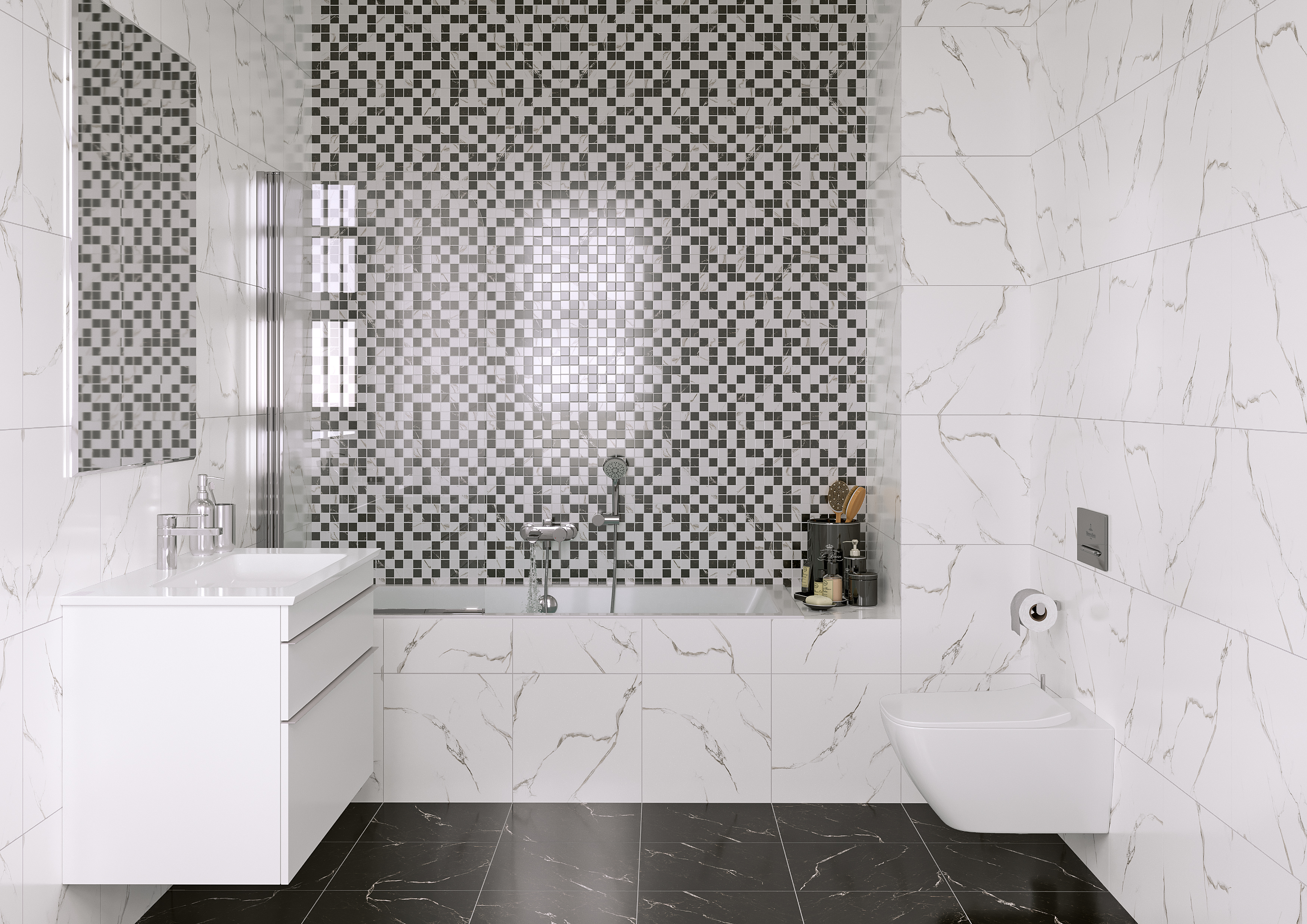 Декор Grasaro Classic Marble White 40x40 G-270/G/d02/400x400x9