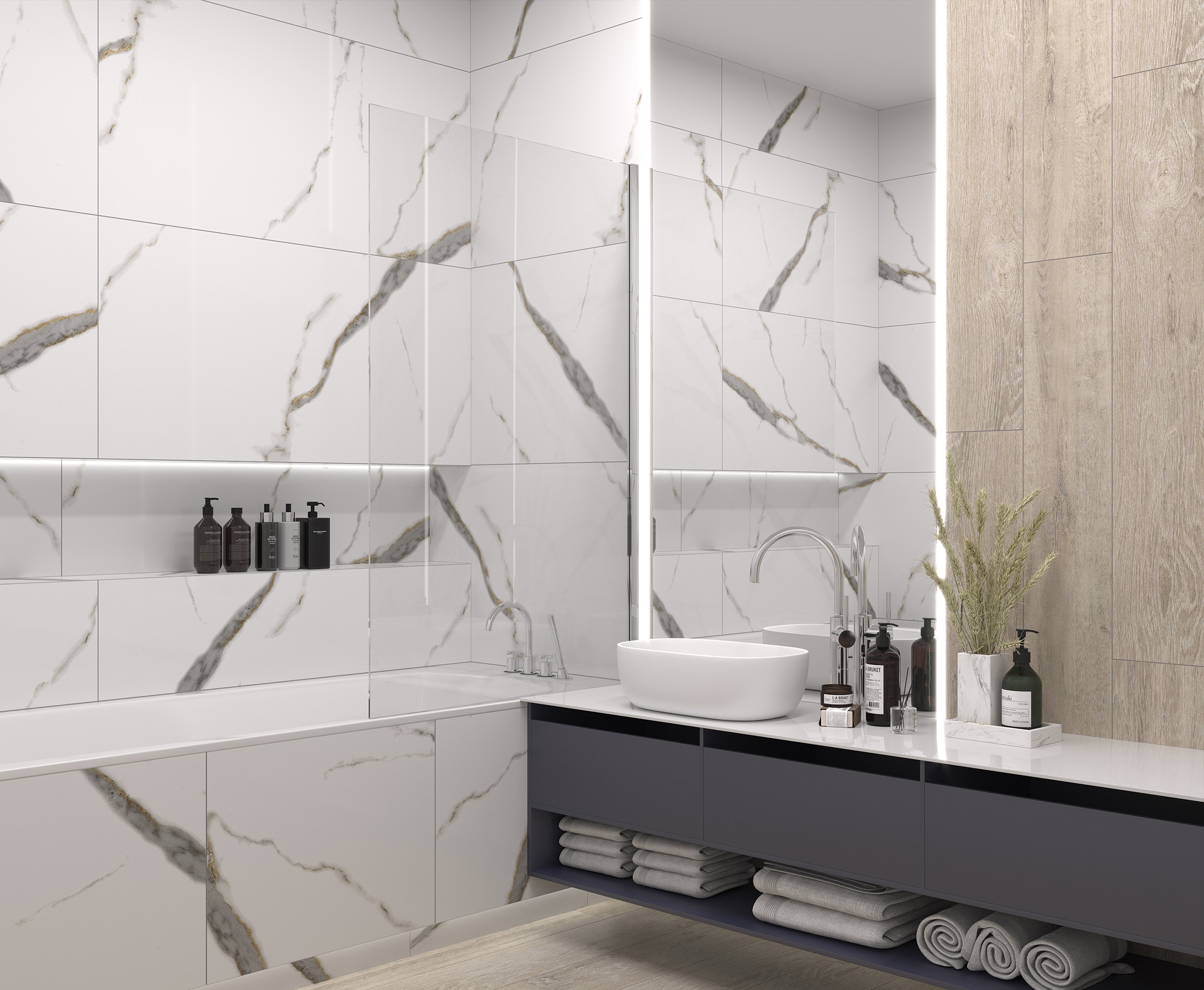 Керамогранит Laparet Golden White Statuario 60x60 полированный