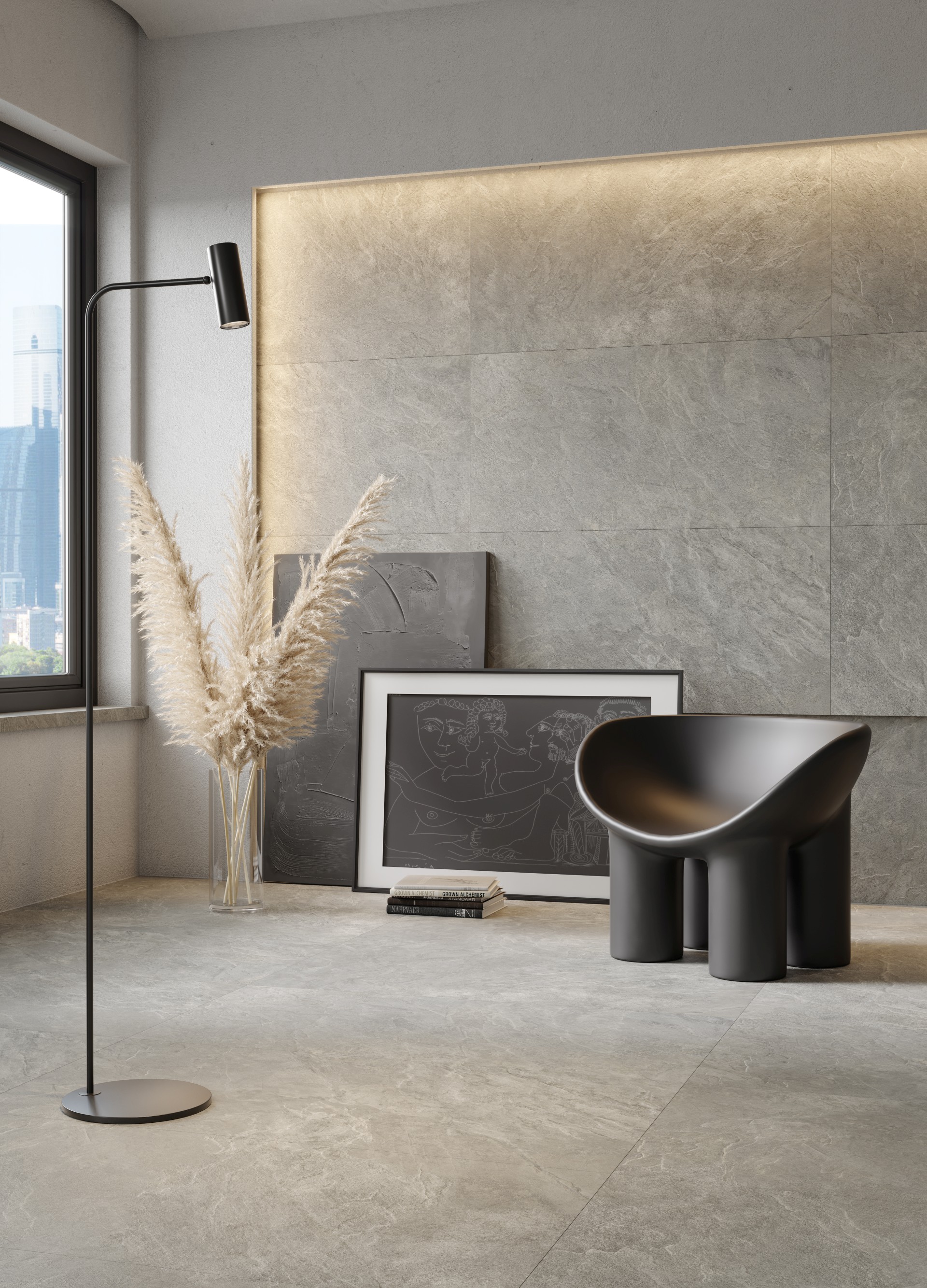 Керамогранит Керранова Krater Dark Grey K-2212/SR/600x1200x10 серый