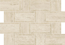 Мозаика Атлас Конкорд Италия Марвел Травертине/ Marvel Travertine Pearl Mosaico Basketweave 35x46.8 AF9O