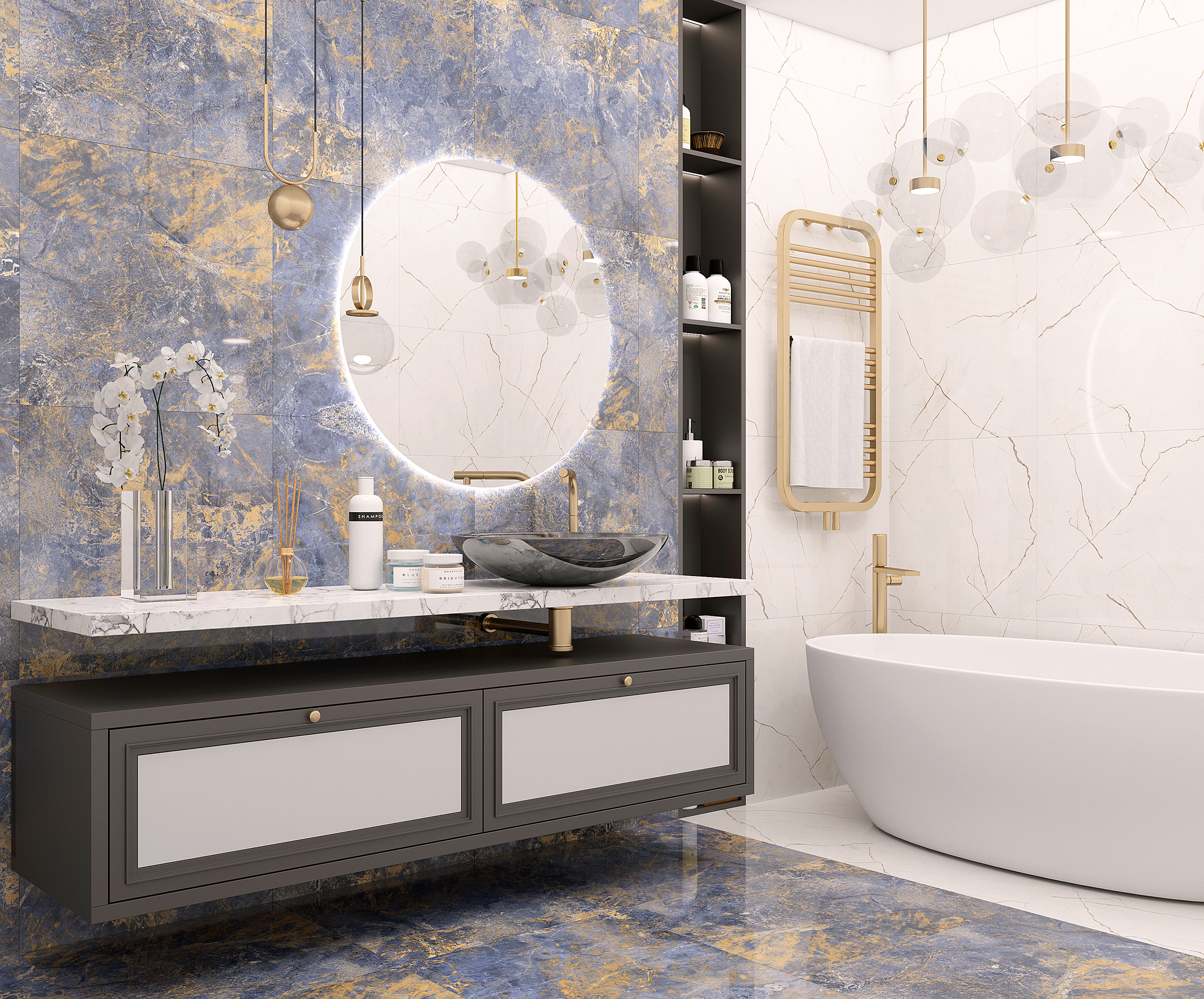 Керамогранит Laparet Krazzy Blue 60x120 полированный