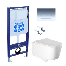 SET AQUATEK ЛУГАНО-017 4в1 (рама AQUATEK Standard INS-0000012+ крепеж KKI-0000002+клавиша KDI-0000017+унитаз ЛУГАНО AQ2002-00 с тонким сиденьем soft-close)