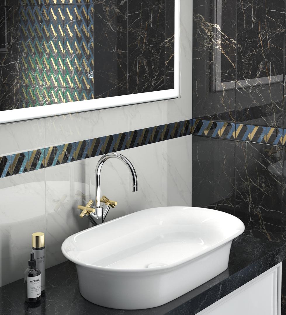 Декор Kerama Marazzi MM7204 Алькала черный мозаичный 20x50