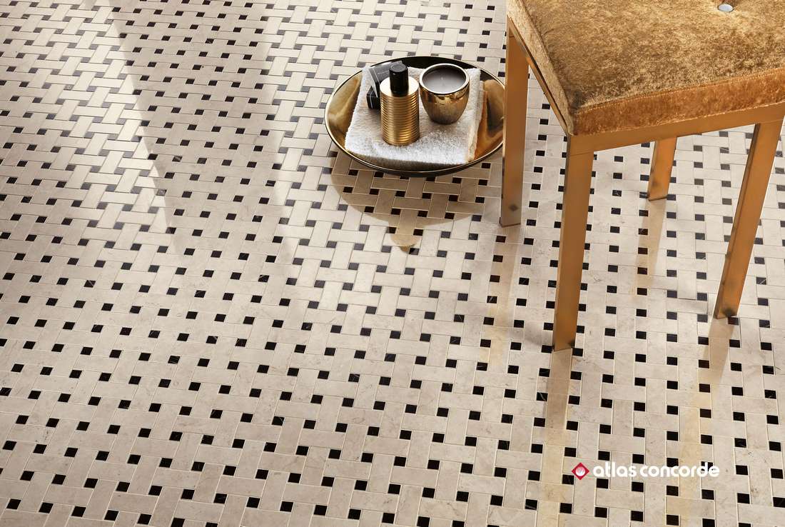 Керамическая плитка Атлас Конкорд Италия Марвел Стоун/ Marvel Stone Cream Prestige Shiny 40x80 9MSI