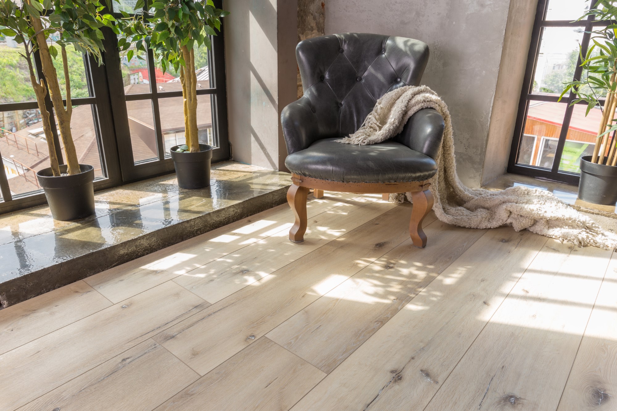 Кварцвиниловая плитка Aqua Floor Риалвуд ИксЭль/ Realwood XL AF8002XL 1524x228 Дуб Светлый замковый кварц винил напольный