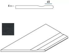 Бортик с выемкой закругленный левый Италон Материя/ Materia X2 Titanio 30x60