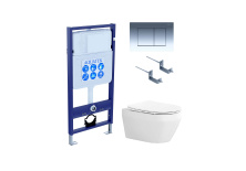 Set AQUATEK ЛЕЯ (рама AQUATEK Standard INS-0000012 с звукоиз.прокладкой+крепеж KKI-0000002+кнопка KDI-0000010+унитаз ЛЕЯ AQ1199-00 с крышкой-сиденьем soft-close)