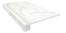 Комплект Estima SM02 Ametis Supreme Gold (Ступень 33x120 непол. прямоугол. бортик с насечками + Подступенок 14,5x120)