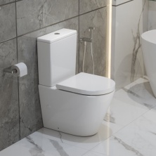 Унитаз-компакт безободковый BelBagno Flay-R BB2149CP-TOR со смывом Tornado, бачок BB2149T