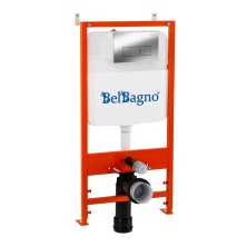 Инсталляция для подвесного унитаза BelBagno BB026/BB041CR с панелью смыва, хром глянцевый