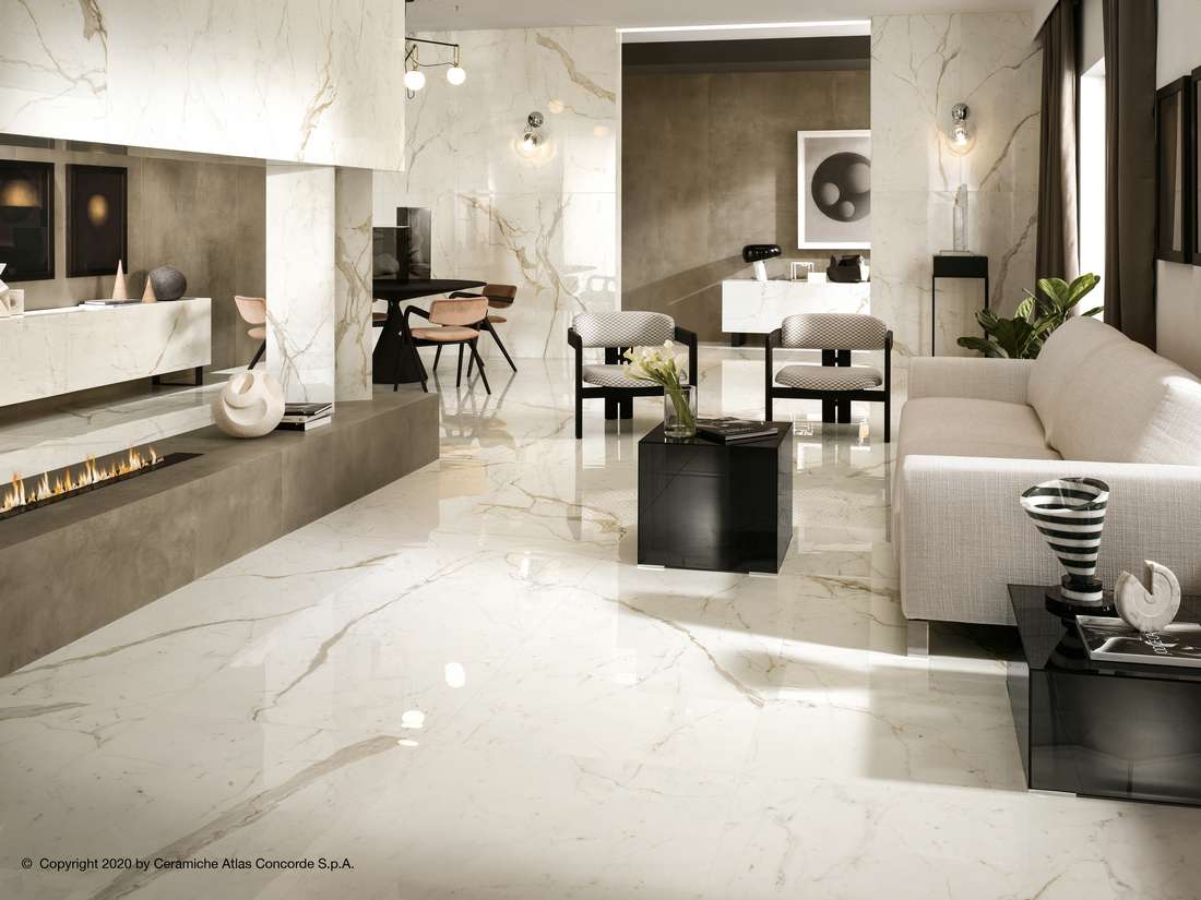 Керамическая плитка Атлас Конкорд Италия Марвел Шайн/ Marvel Shine Calacatta Imperiale Shiny 40x80 A3ZV
