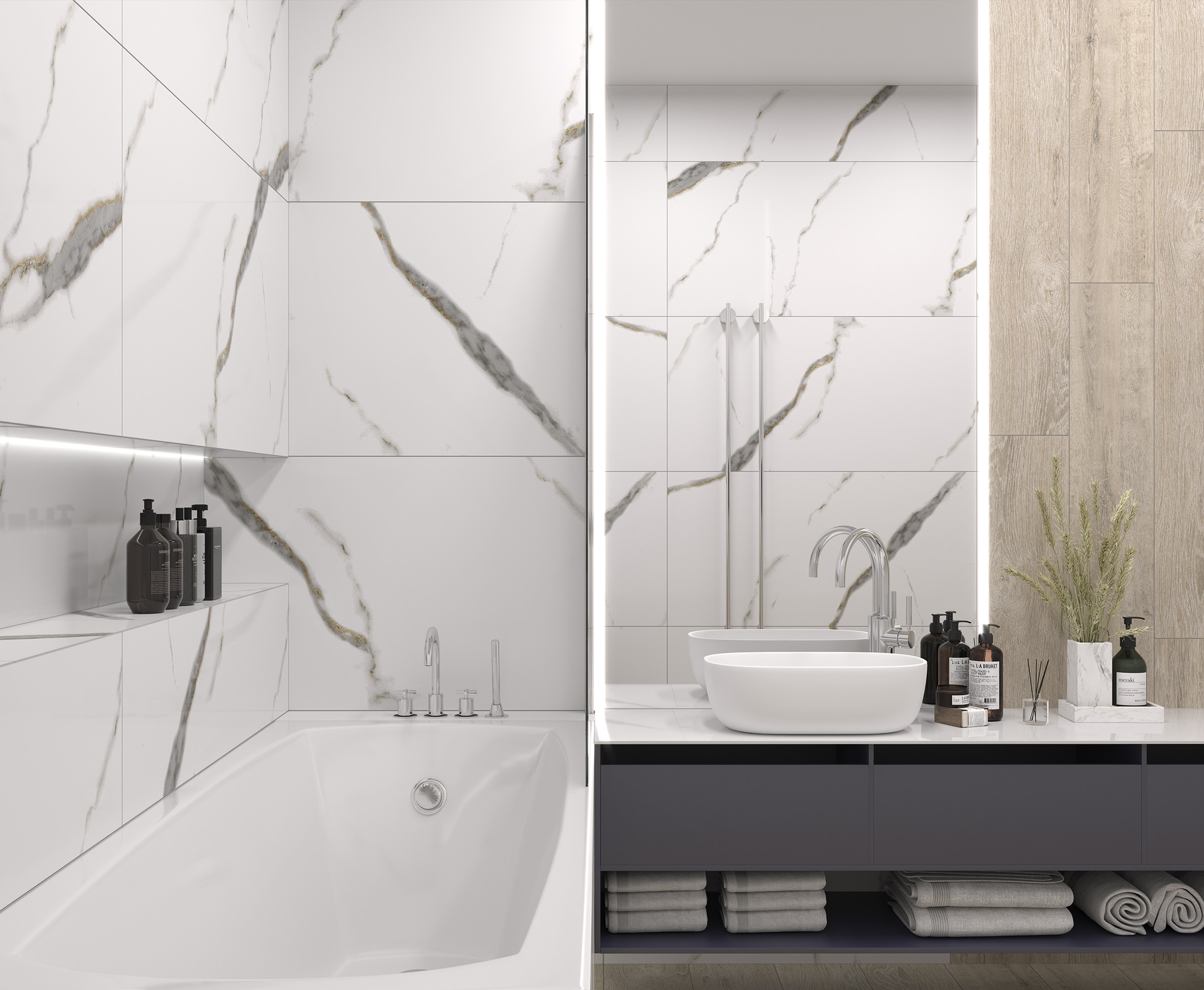 Керамогранит Laparet Golden White Statuario 60x60 полированный