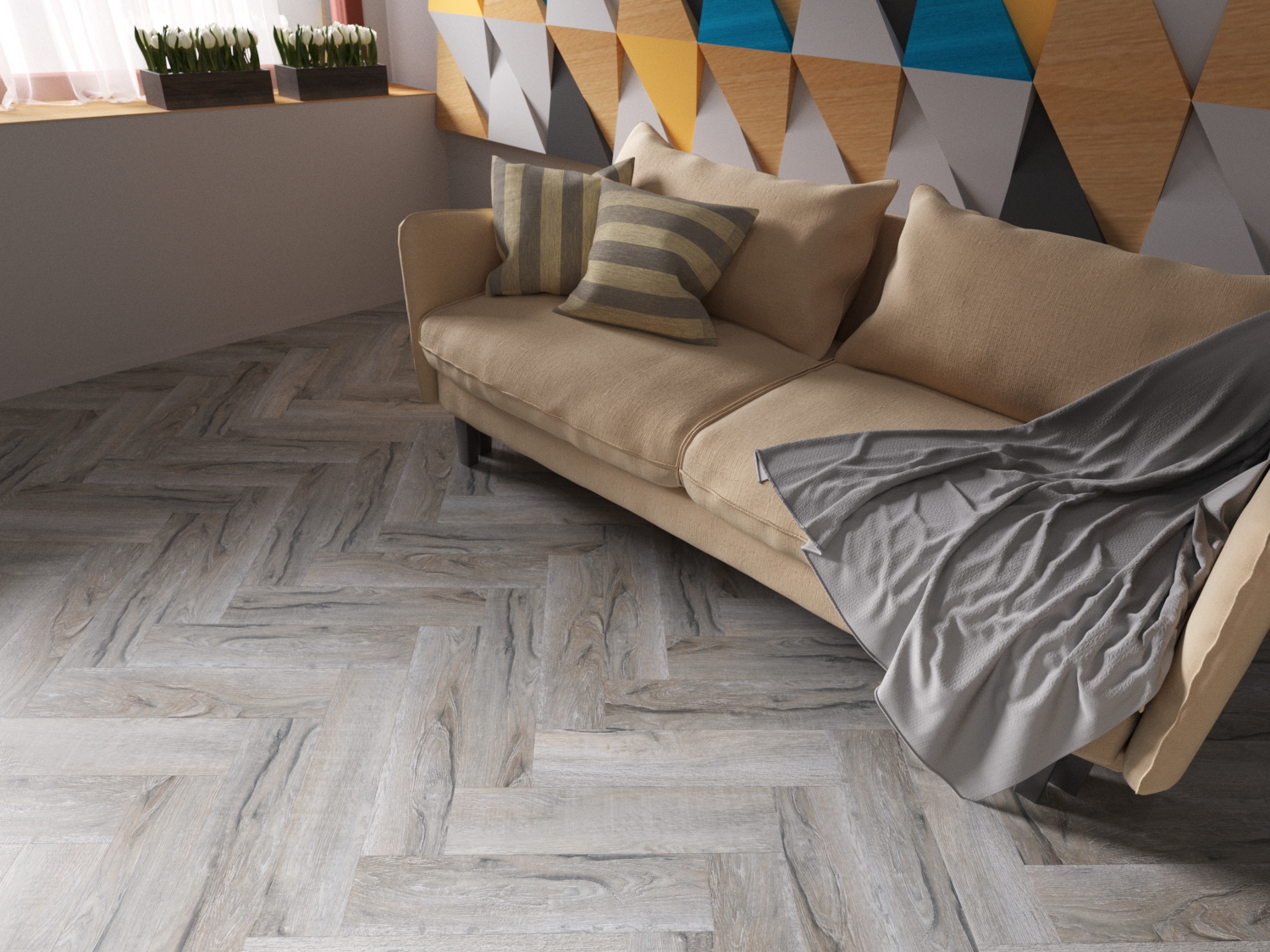 Кварцвиниловая плитка Fine Floor Craft Short Plank FF-016 Дуб Виндзор кварц винил напольный