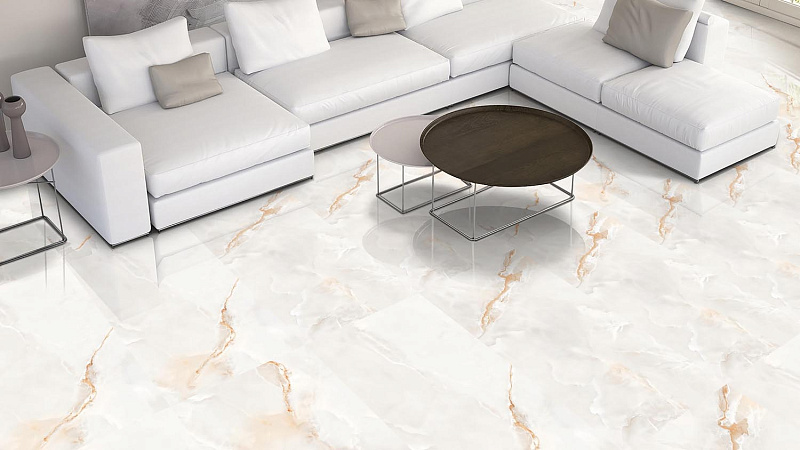 Керамогранит Азарио Onice Bianco 60x120 Glossy P2040821120G кремовый