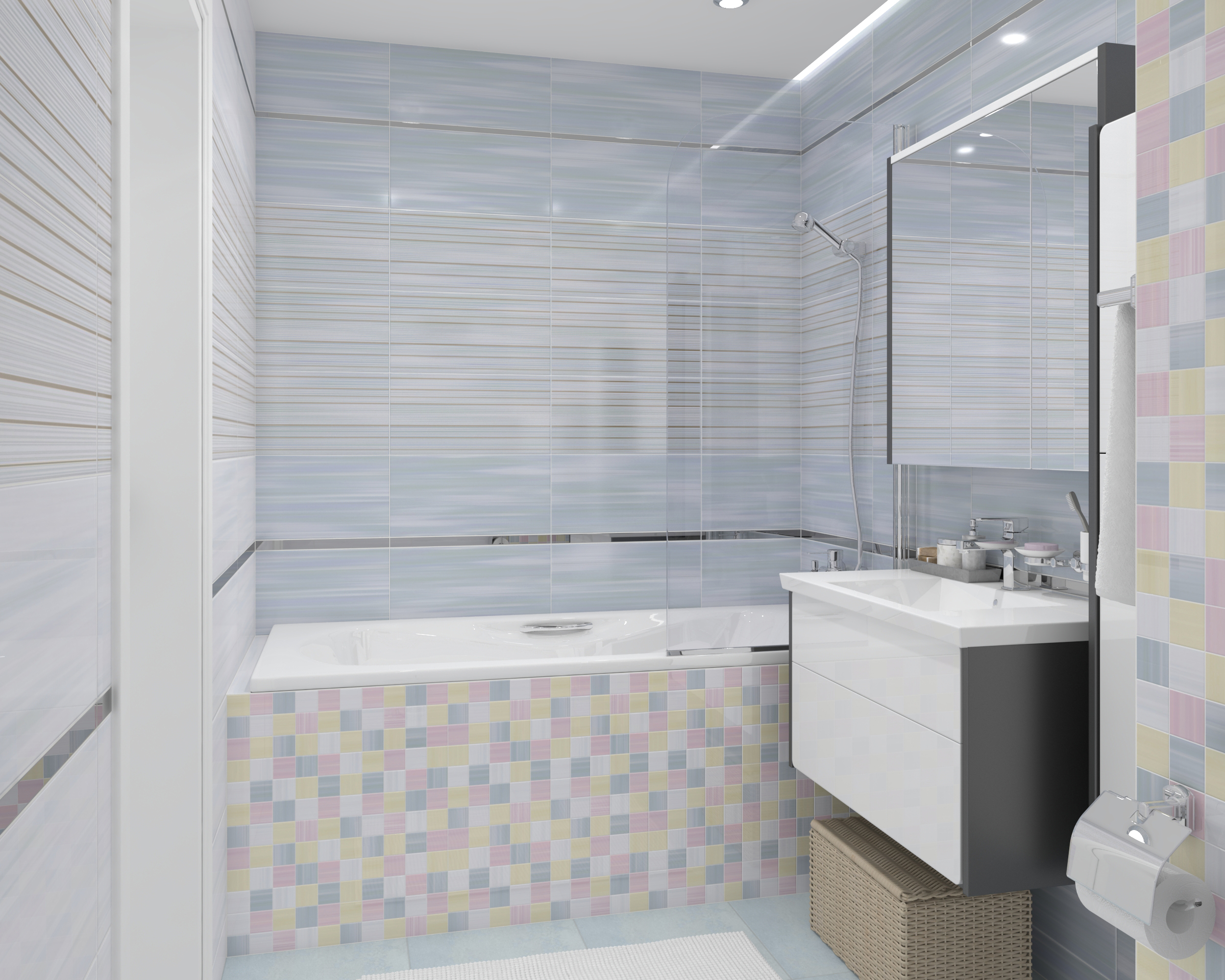 Мозаика (MM34032) Laparet Spring мозаичный микс 25x25 глянцевый