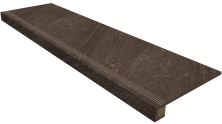 Комплект Estima GB04 Gabbro Brown (Ступень 33x120 непол. прямоугол. бортик с насечками + Подступенок 14,5x120)