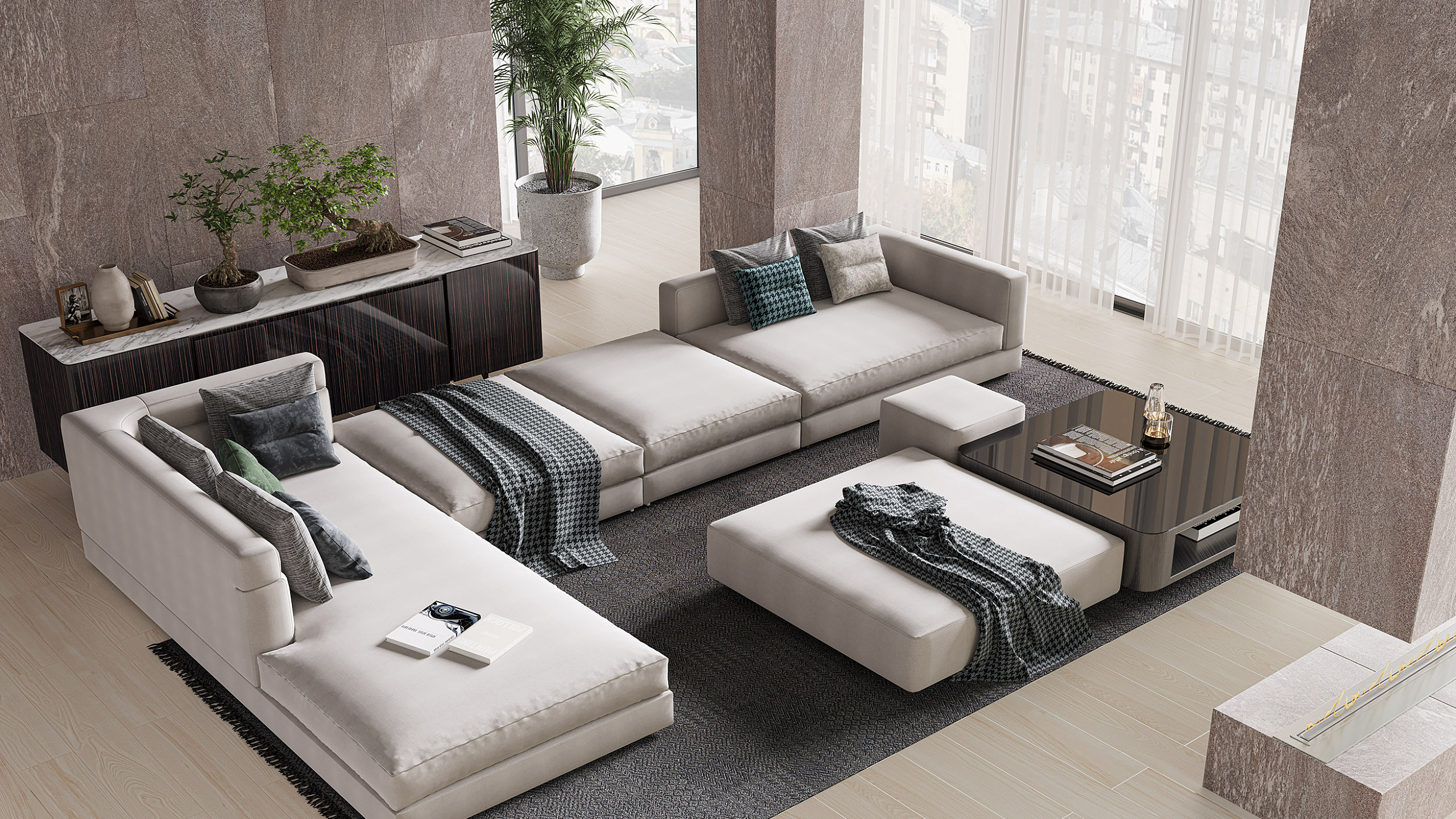 Мозаика Estima TN02 Tramontana Fascia Anthracite 30x30 серый