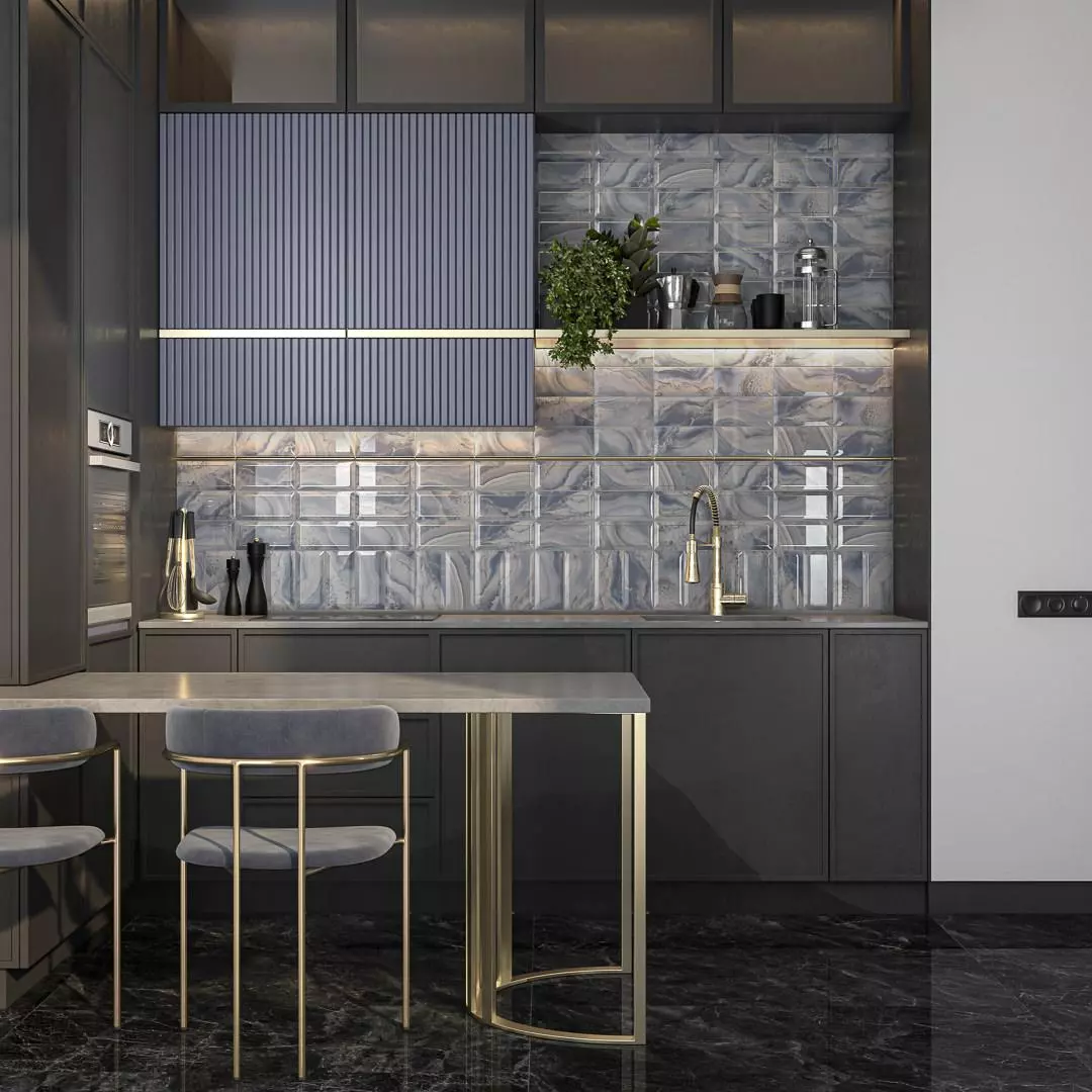 Декор Kerama Marazzi OS\B275\19076 Сеттиньяно синий глянцевый 9.9x20