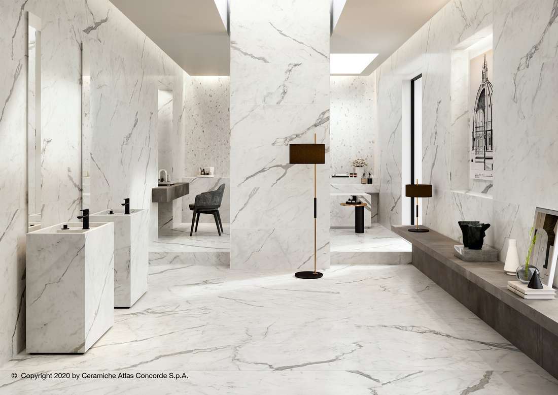 Керамическая плитка Атлас Конкорд Италия Марвел Шайн/ Marvel Shine Calacatta Imperiale Shiny 40x80 A3ZV
