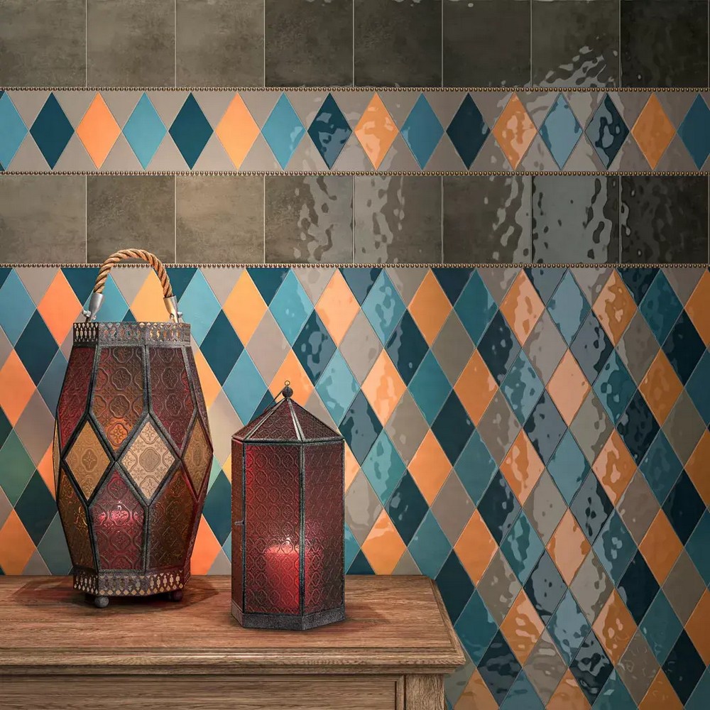Декор Kerama Marazzi KMD2SRB011BN Риад бирюзовый темный глянцевый 7.8x13.5