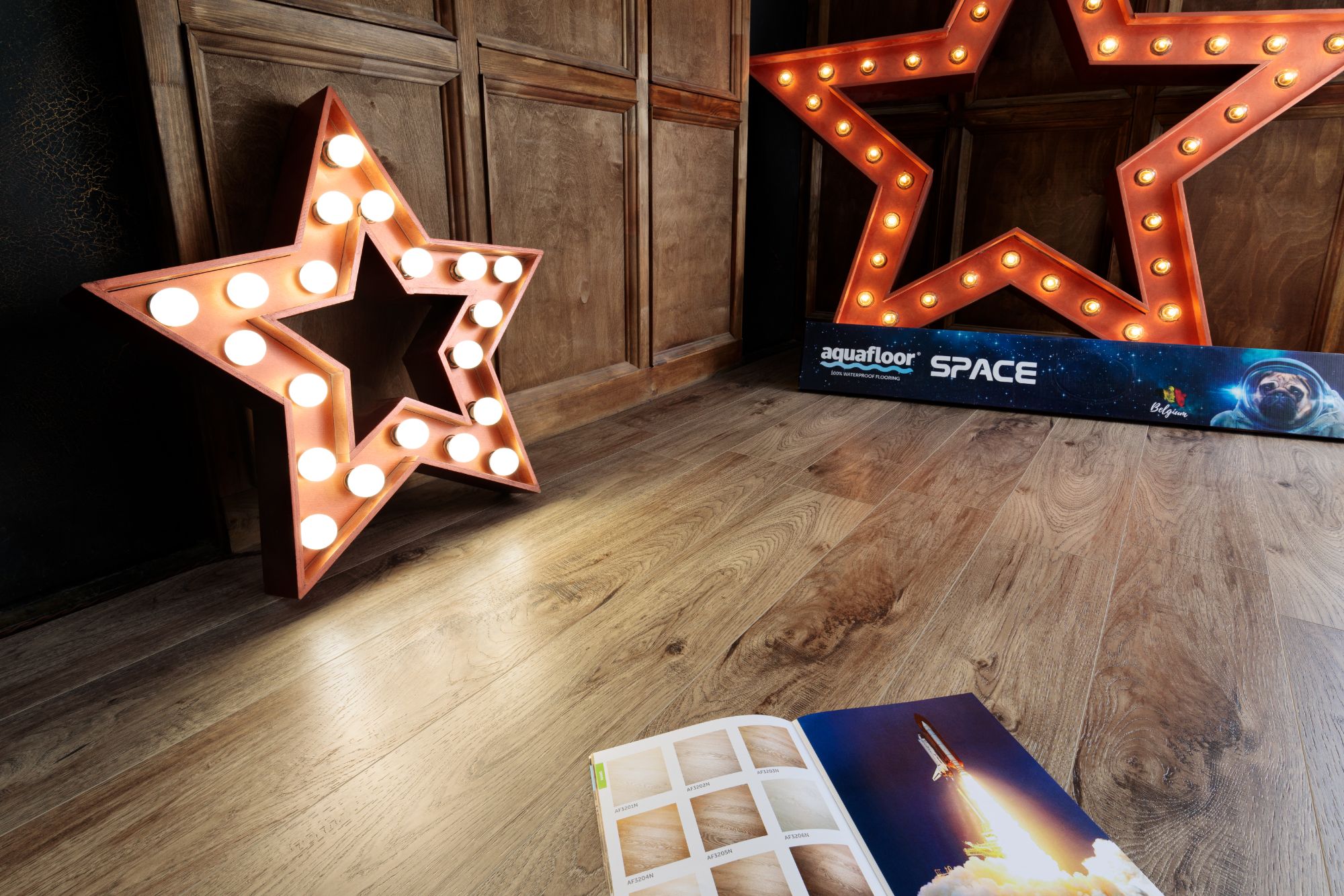 Кварцвиниловая плитка Aqua Floor Спейс/ Space AF4031SPC 1220x180 Дуб Светлый замковый кварц винил напольный