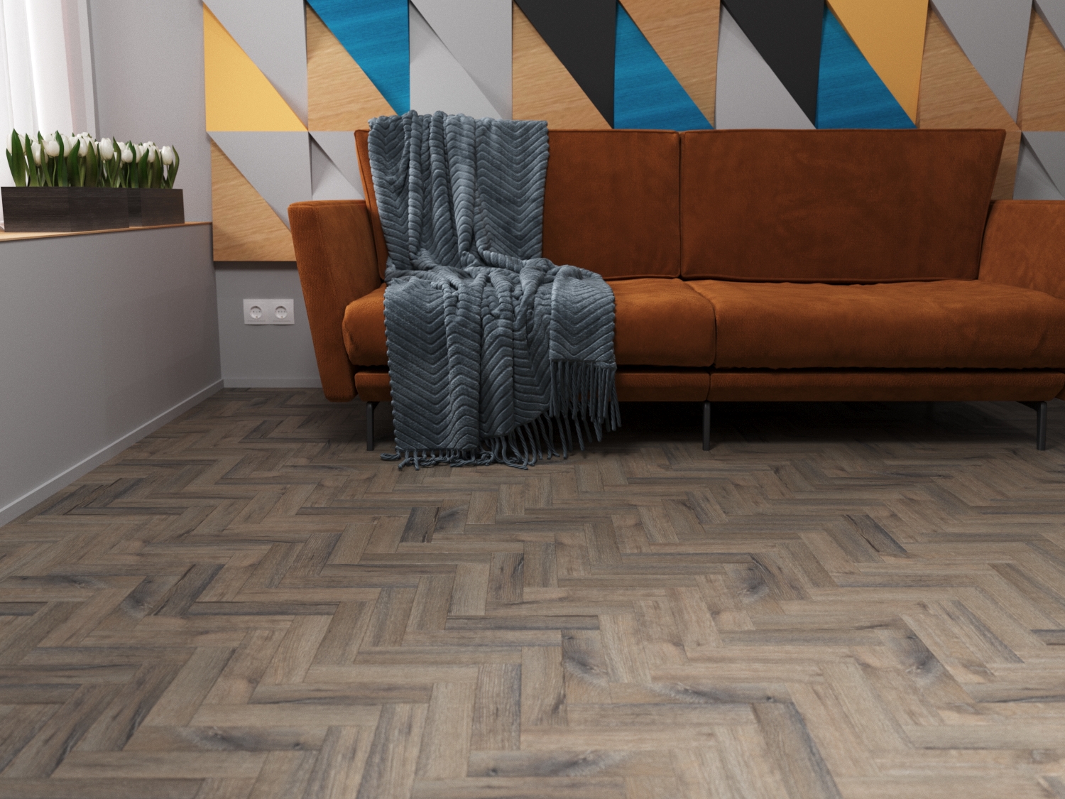 Кварцвиниловая плитка Fine Floor Craft Small Plank FF-414 Дуб Шер кварц винил напольный