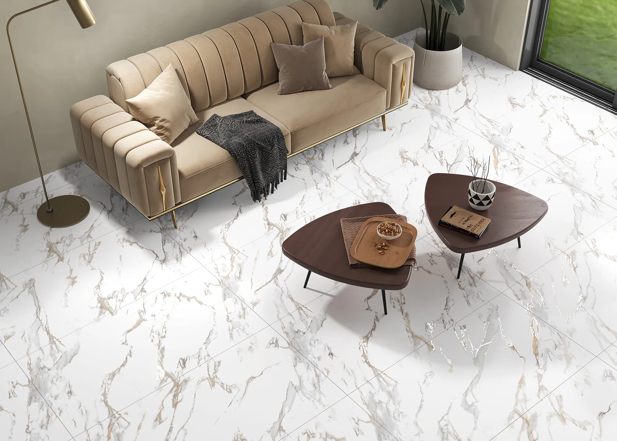 Керамогранит Аркадия Керамика CR4019-A Calacatta Gold Carving 60x120 белый