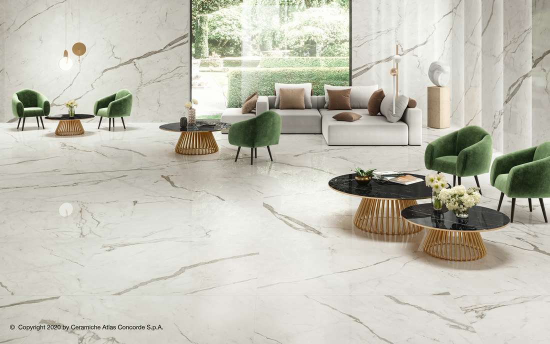 Керамическая плитка Атлас Конкорд Италия Марвел Шайн/ Marvel Shine Calacatta Imperiale Shiny 40x80 A3ZV