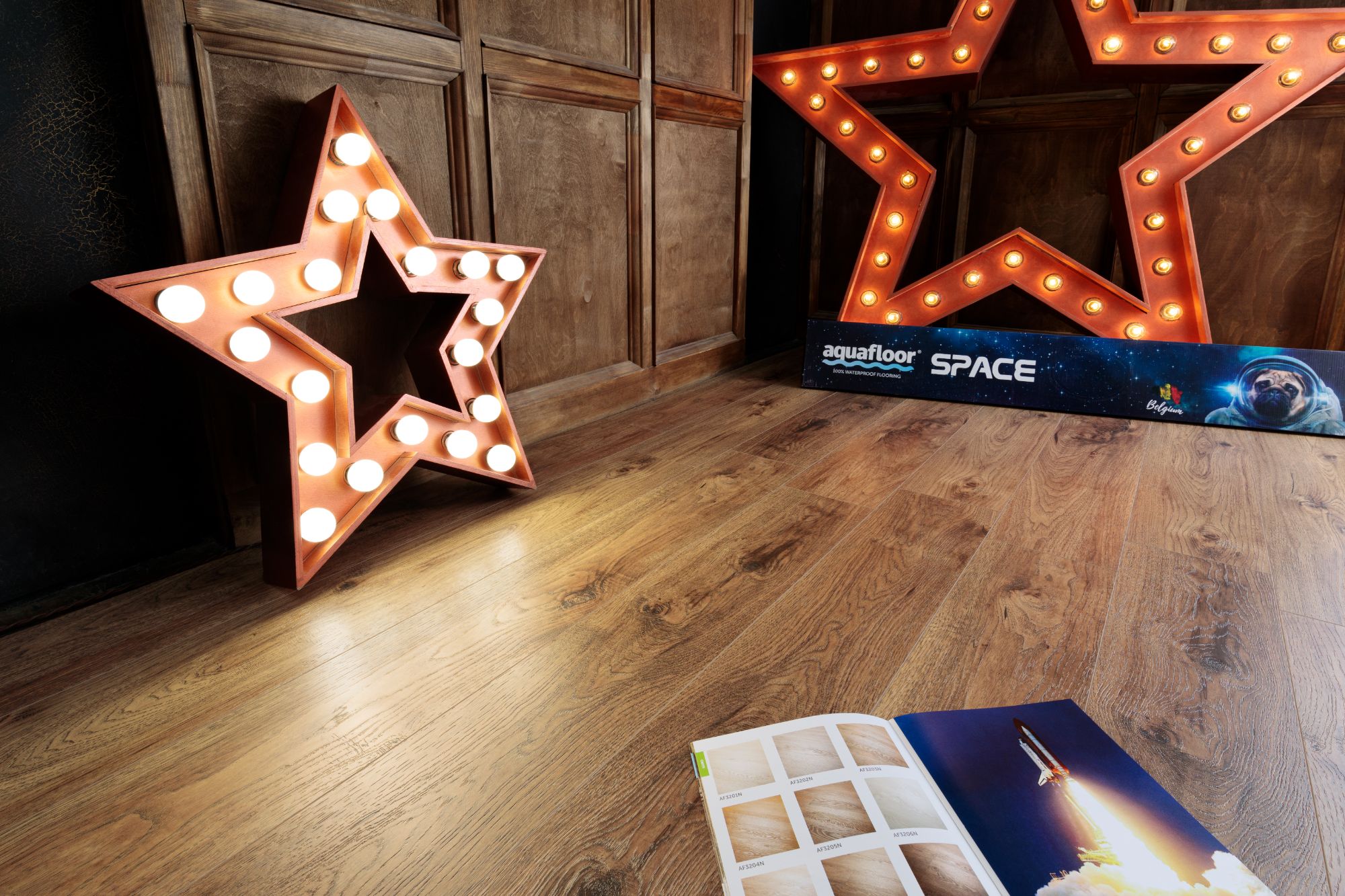 Кварцвиниловая плитка Aqua Floor Спейс/ Space AF4031SPC 1220x180 Дуб Светлый замковый кварц винил напольный