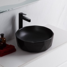 Раковина керамическая накладная черная BelBagno BB1409H301