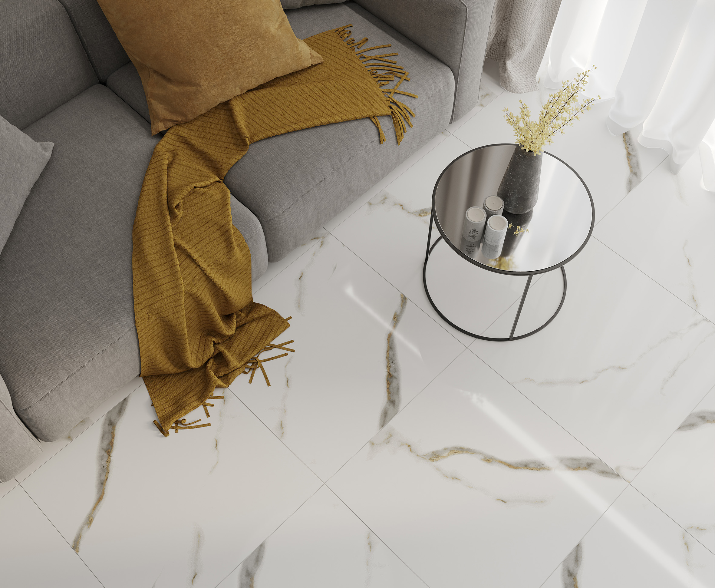 Керамогранит Laparet Golden White Statuario 60x60 полированный