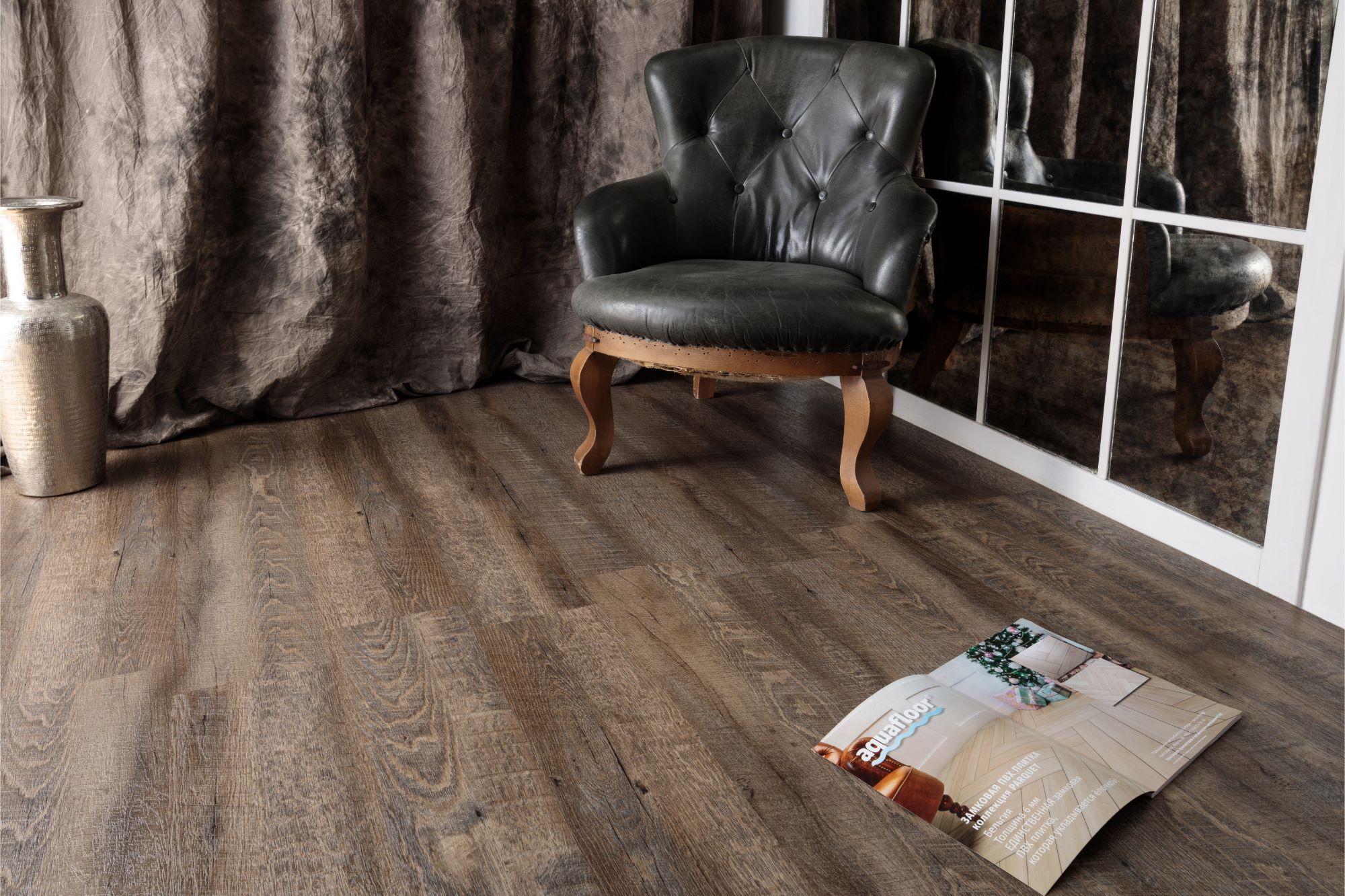 Кварцвиниловая плитка Aqua Floor Нано/ Nano AF3207N 1221x180 Дуб Светлый замковый кварц винил напольный
