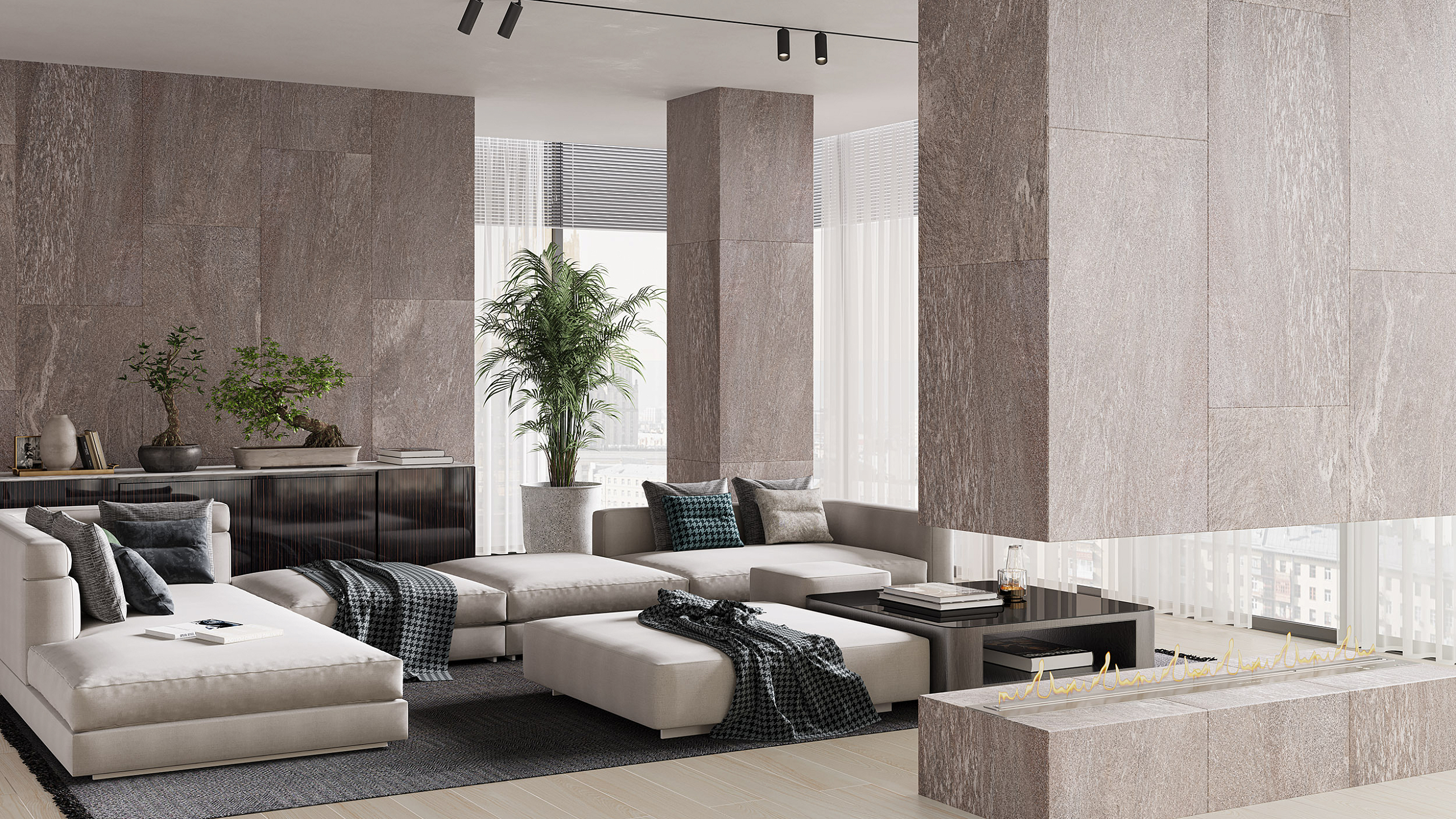 Мозаика Estima TN02 Tramontana Fascia Anthracite 30x30 серый