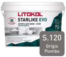 Затирка эпоксидная + клей Литокол STARLIKE EVO 5кг S.120 GRIGIO PIOMBO