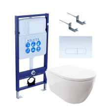SET AQUATEK ПОЛАРИС (рама AQUATEK Standard INS-0000012+унитаз ПОЛАРИС AQ0700-00 с тонким сиденьем soft-close+ крепеж KKI-0000002 +панель KDI0000013)