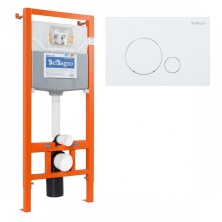 Инсталляция для подвесного унитаза BelBagno BB001-120/BB014-SR-BIANCO с панелью смыва, белый глянцевый