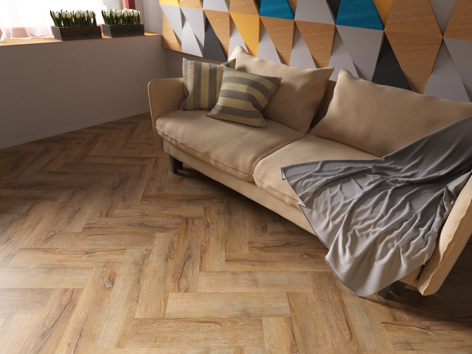 Кварцвиниловая плитка Fine Floor Craft Short Plank FF-016 Дуб Виндзор кварц винил напольный