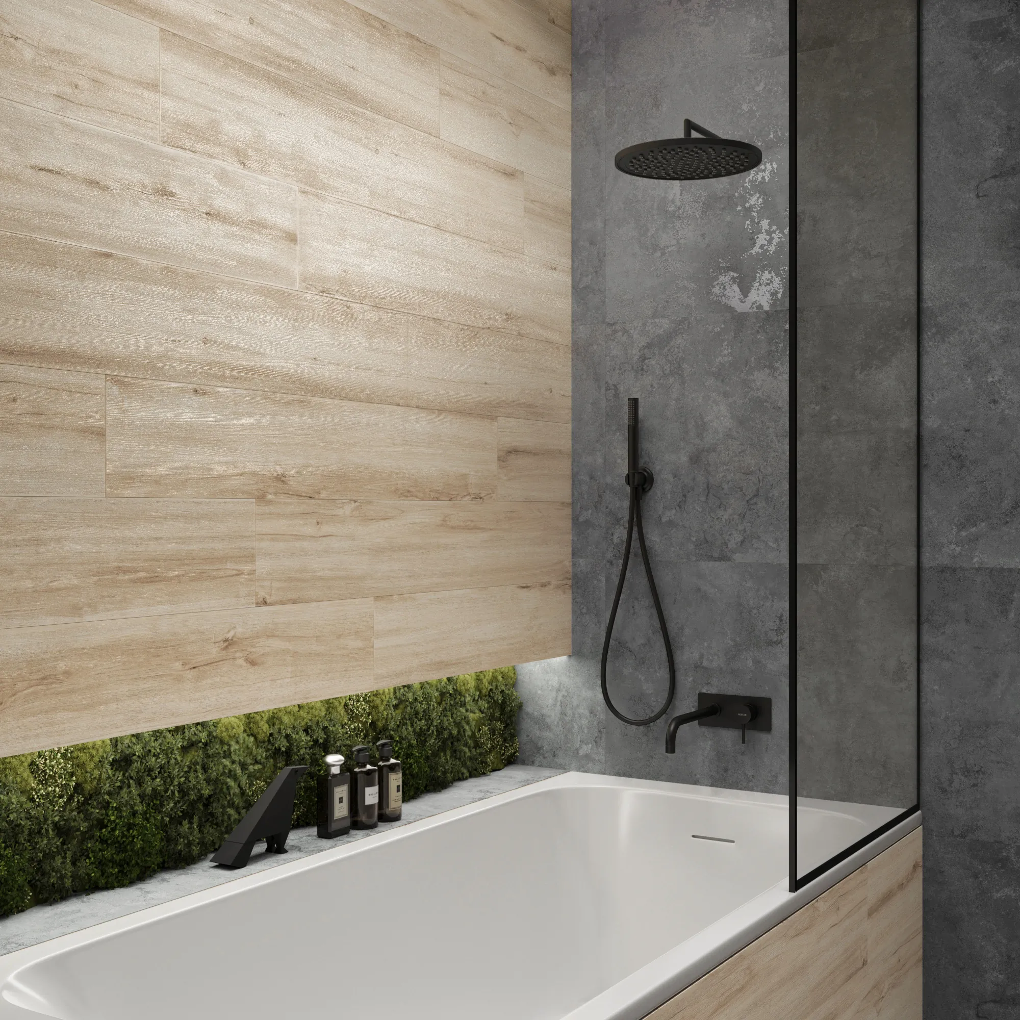 Керамогранит Креанза CW-RT05-B Akasa Wood Wenge Rustic Wood 20x120 коричневый