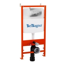 Инсталляция для подвесного унитаза BelBagno BB026/BB081CR с панелью смыва, хром глянцевый