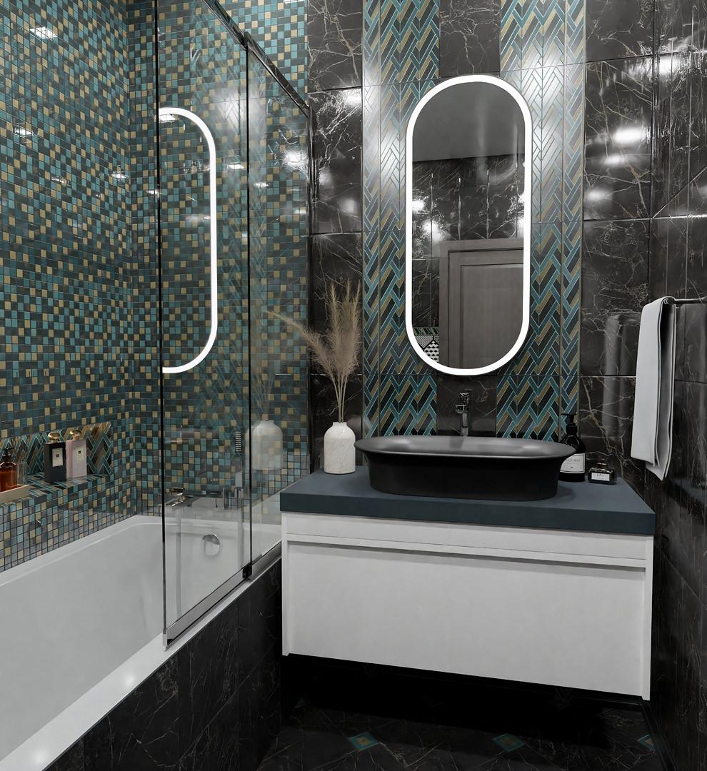 Декор Kerama Marazzi MM7204 Алькала черный мозаичный 20x50