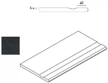 Бортик с выемкой закругленный Италон Материя/ Materia X2 Titanio 30x60