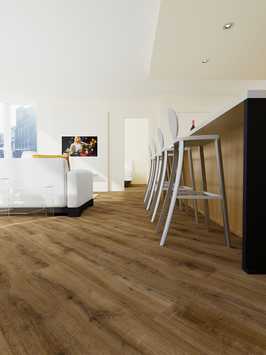 Кварцвиниловая плитка Fine Floor Light FF-1377 Дуб Веллингтон кварц винил напольный