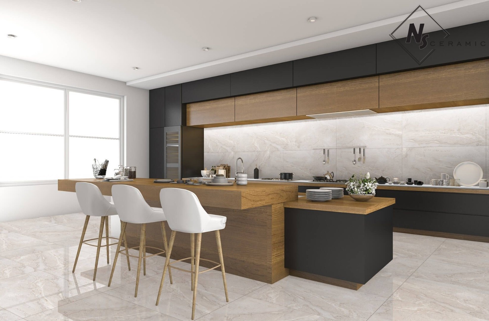 Керамогранит NSceramic NSC8036 бежевый глянцевый 80x80