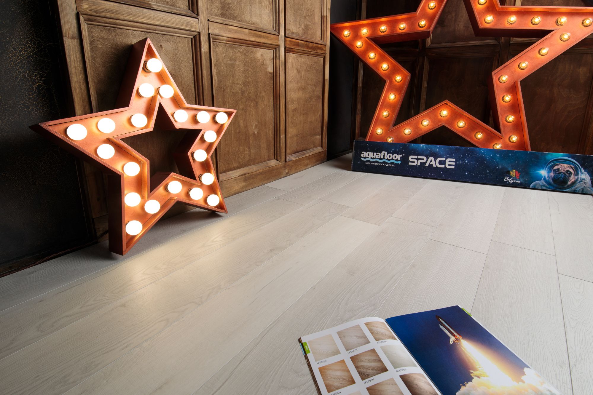 Кварцвиниловая плитка Aqua Floor Спейс/ Space AF4031SPC 1220x180 Дуб Светлый замковый кварц винил напольный