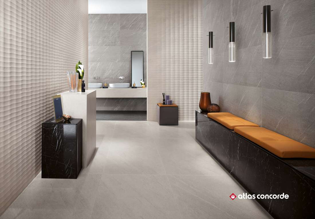 Керамическая плитка Атлас Конкорд Италия Марвел Стоун/ Marvel Stone Cream Prestige Shiny 40x80 9MSI