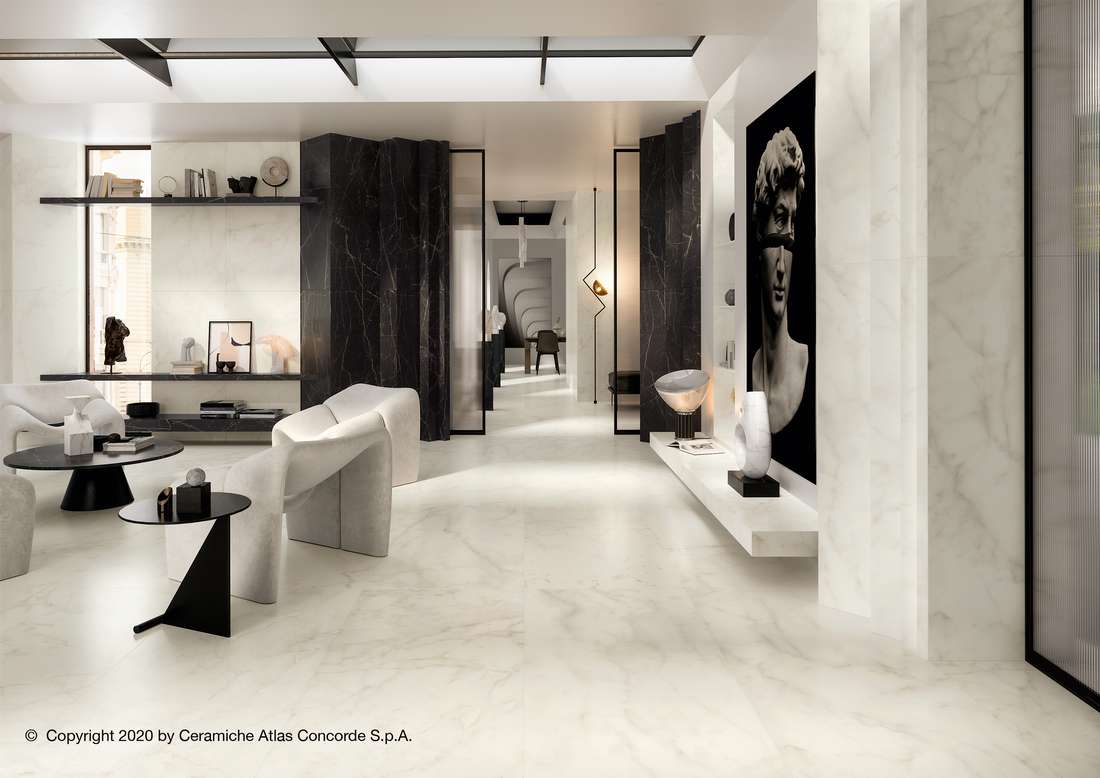 Керамическая плитка Атлас Конкорд Италия Марвел Шайн/ Marvel Shine Calacatta Imperiale Shiny 40x80 A3ZV