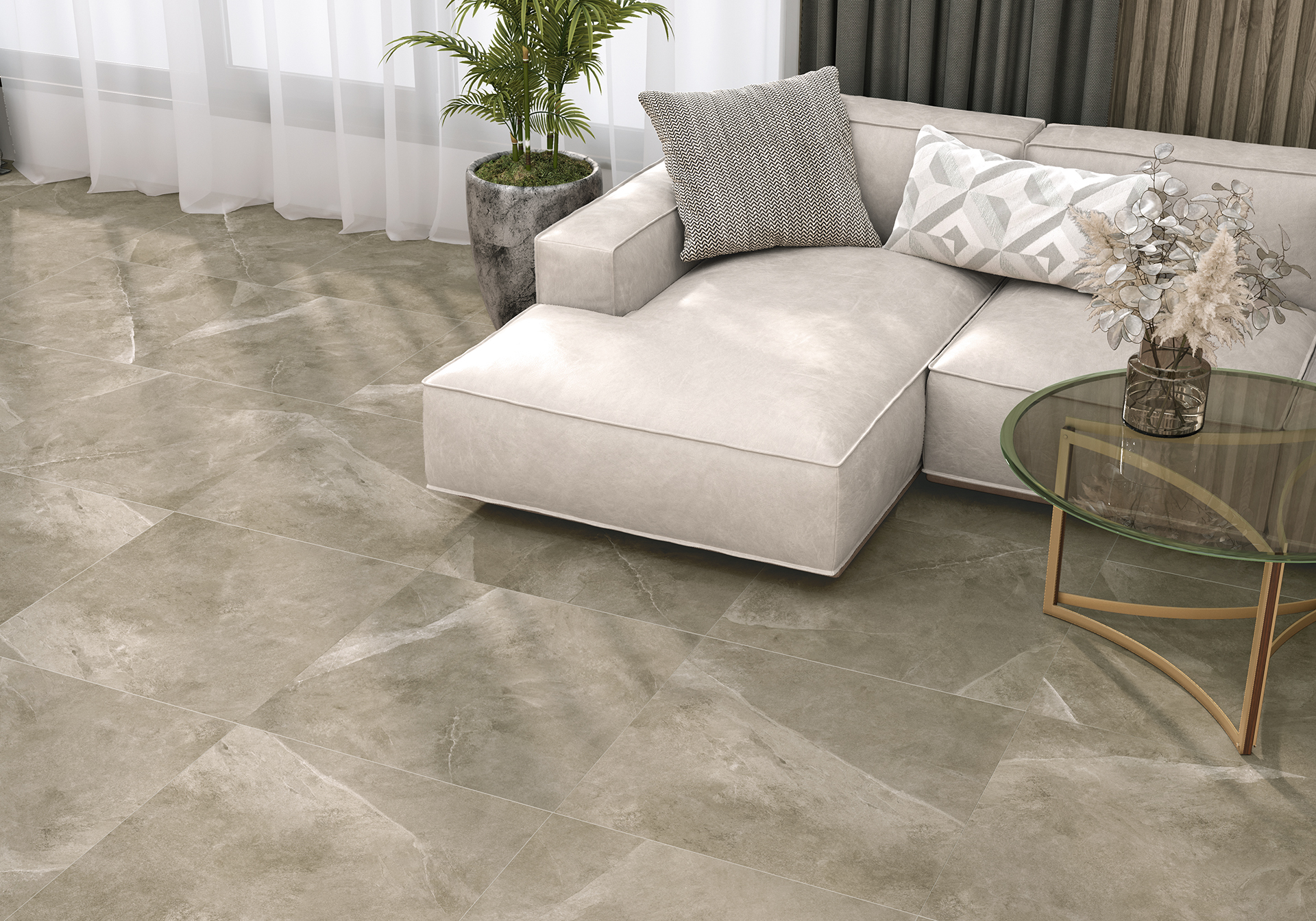 Керамогранит Альма Керамика Базальто/ Basalto GFU6060BST04R бежевый 60x60