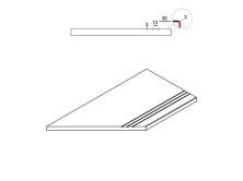 Бортик левый Италон Магнетик Х2/ Magnetique X2 White 30x60