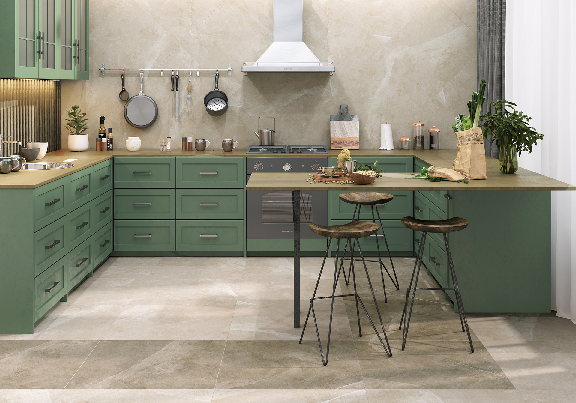 Керамогранит Альма Керамика Базальто/ Basalto GFU6060BST04R бежевый 60x60