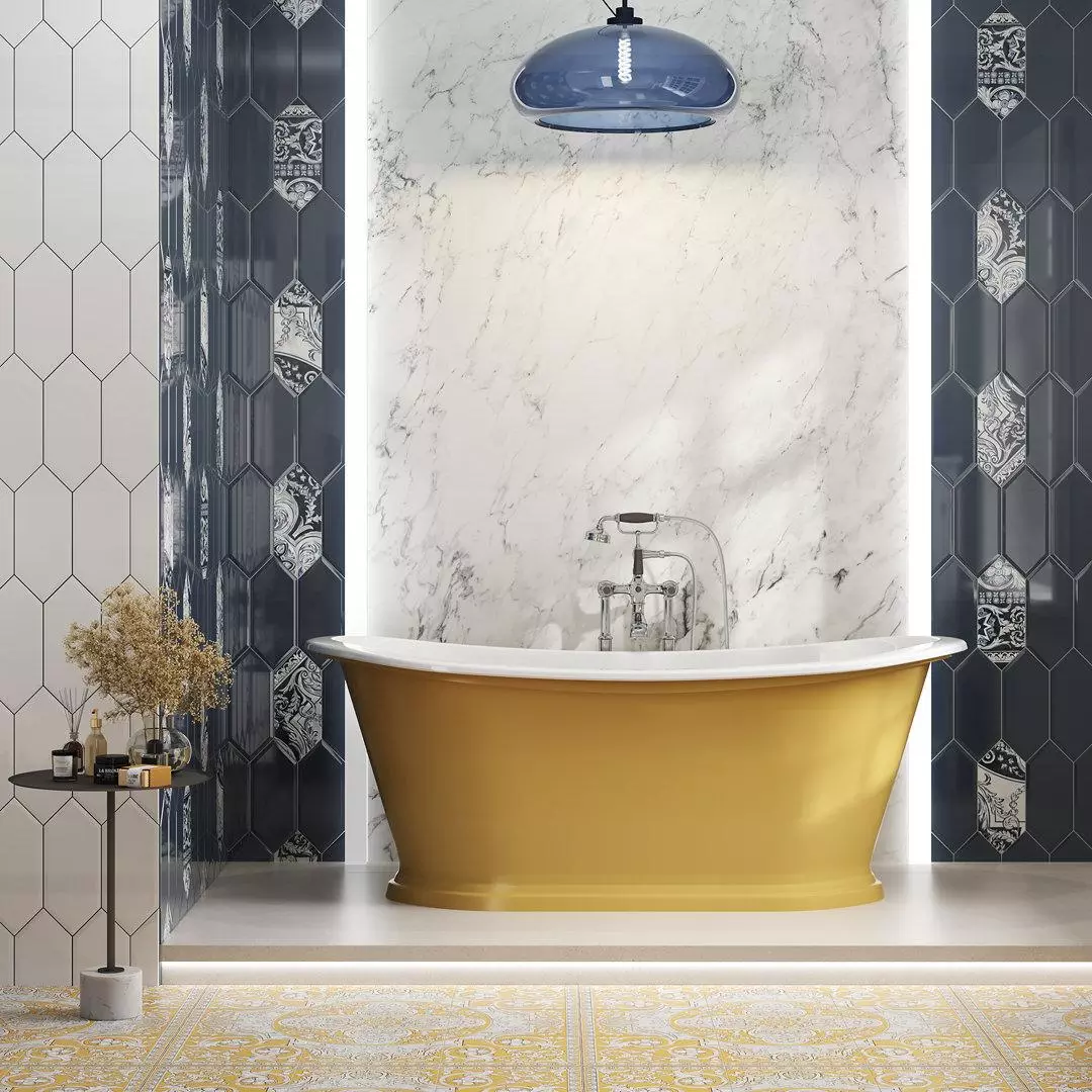 Декор Kerama Marazzi Алмаш 2 синий глянцевый 14x34 HGD\A513\35000